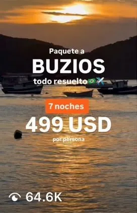 Reel de Instagram de Feliz Viaje con 64,6 mil vistas